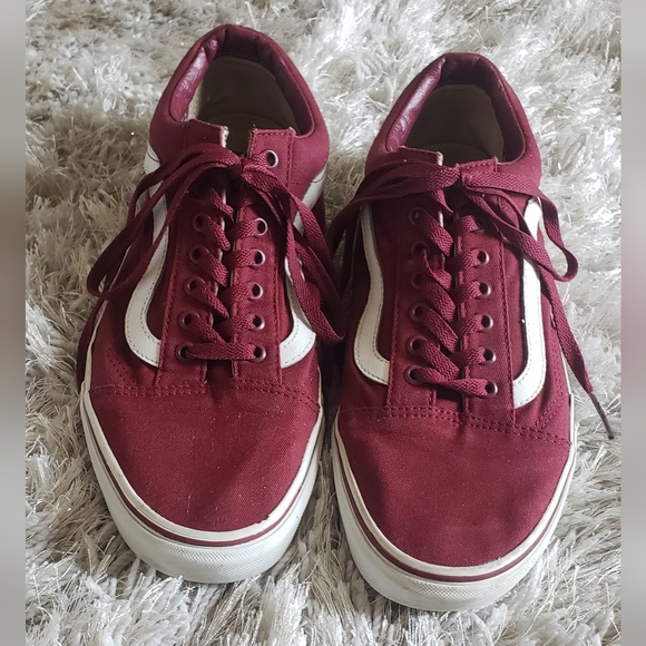 Vans Old School Burgundy Red White mens size 12 - Picture 2 of 4